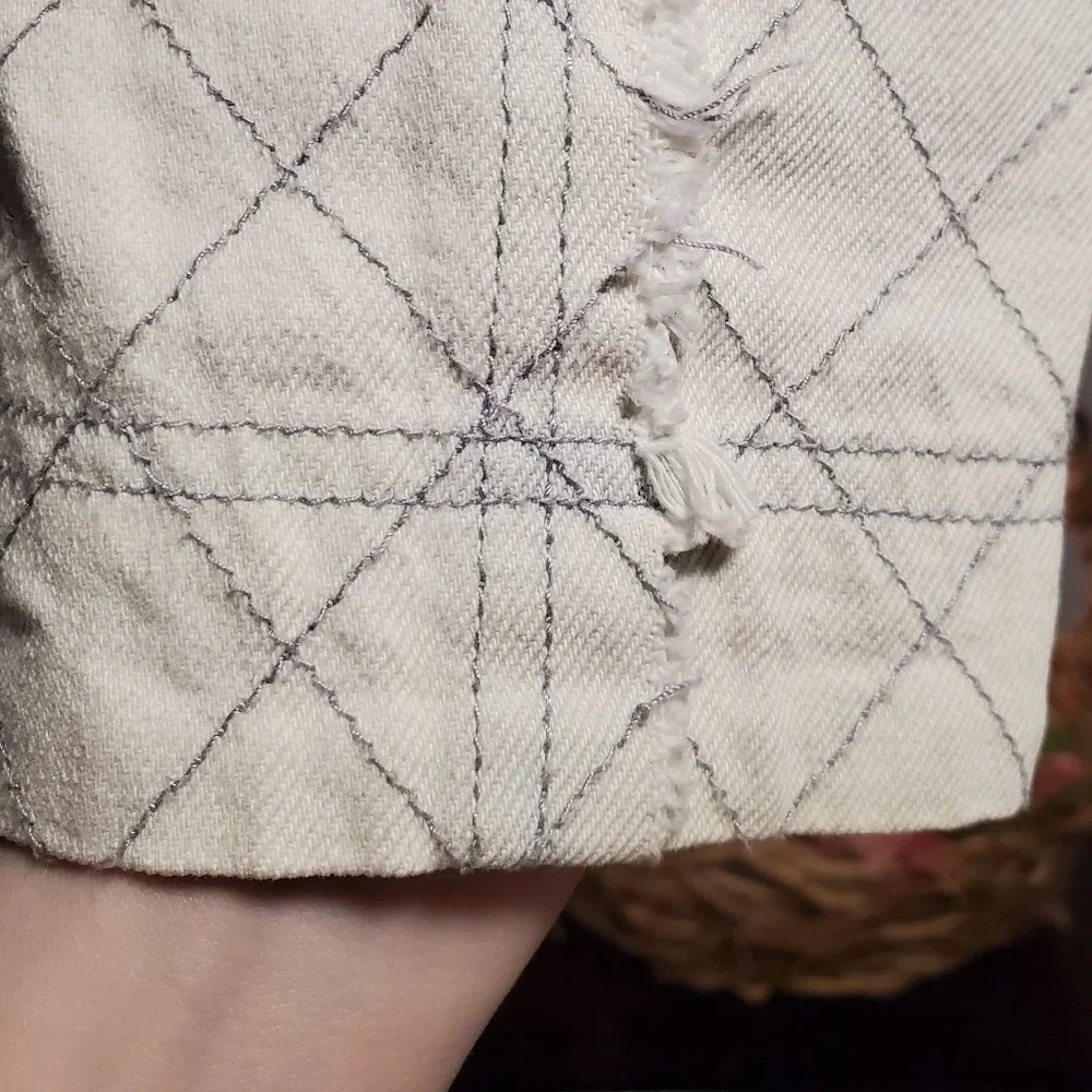 LoveShackFancy Elmont Denim Jacket Small/Medium - Picture 5 of 14